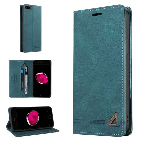 Wallet Case for iPhone 7 Plus/8 Plus Credit Card Holder,  [RFID Blocking] [Shockproof Interior Case] PU Leather Folio Kickstand Magnetic Flip Folding Cover Compatible with iPhone 8 Plus/7 Plus,
Blue