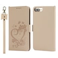 thumbnail image 1 of Wallet Case for iPhone 8 Plus/7 Plus, Heart Pattern PU Leather Folio Cover with Magnetic Wrist Strap Card Slots Kickstand Case for iPhone 8 Plus/7 Plus (5.5-inch),Gold, 1 of 12
