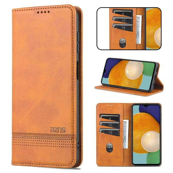 Wallet Case for iPhone Air,RFID Blocking Credit Card Holder,Business Classic PU Leather Magnetic Folio Flip Kickstand Protective Shockproof Cover For iPhone Air,Yellow