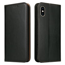 Wallet Case For iPhone XR, Luxury Premium Leather Flip Strong Magnetic Closure [Kickstand][RFID Blocking][Card Holder Slots] Retro Shockproof Phone Cover For iPhone XR, Black