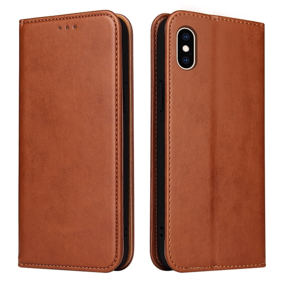 Wallet Case For iPhone XS Max, Case Wallet-High Quality Leather Magnetic Closure Case-RFID Blocking Card Holders-Shockproof TPU Shell Folio Cover Women Men For iPhone XS Max, Brown