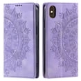 thumbnail image 1 of Wallet Case for iPhone XS Max Embossed Pattern Flip Kickstand Classic PU Leather Case for iPhone XS Max with Card Holder, Magnetic Shockproof Protection Totem Pattern Purse Cover, Purple, 1 of 10