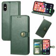 thumbnail image 1 of Wallet Case for iPhone XS Max Magnetic Clasp Folio Kickstand Premium Leather Case with Hand Strap, [RFID Blocking] Credit Card Slots Shockproof TPU Inner Cover For iPhone XS Max, Green, 1 of 9