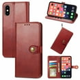 thumbnail image 1 of Wallet Case for iPhone XS Max Magnetic Clasp Folio Kickstand Premium Leather Case with Hand Strap, [RFID Blocking] Credit Card Slots Shockproof TPU Inner Cover For iPhone XS Max, Red, 1 of 9