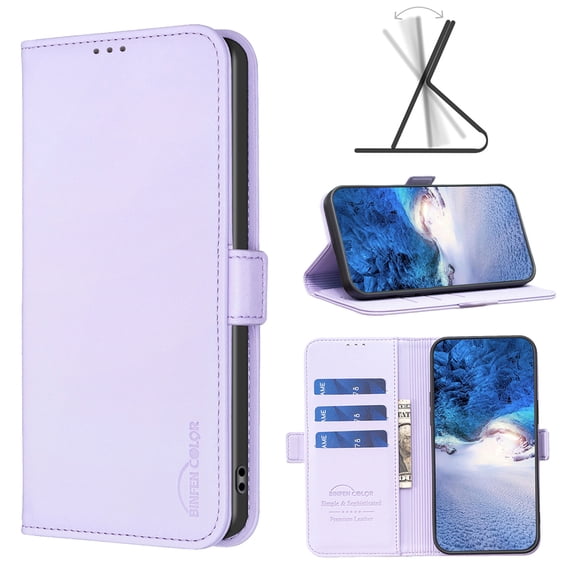 Wallet Case for iPhone XS Max, Magnetic PU Leather Kickstand Flip Cover with 3 Card Slots Holder TPU Shockproof Interior Folio Phone Case Compatible for iPhone XS Max, Purple