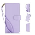thumbnail image 1 of Wallet Case for iPhone XS Max, [TPU Shockproof Interior Case] Kickstand [RFID Blocking] Card Slot, Magnetic PU Leather Folio Cover Compatible,With strap,Flip Cover with Card Holder,Lightpurple, 1 of 7