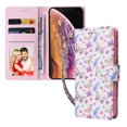 thumbnail image 1 of Wallet Case for iPhone XS/X 5.8 Inch with Card Slots Magnetic Clasp Wrist Strap Cover, Premium PU Leather Soft TPU Shockproof Flower Pattern Bronzing Kickstand Flip Folio Phone Case,Butterfly Flower, 1 of 8