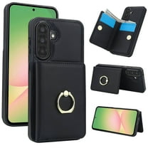 Wallet Case with Card Holder for Samsung Galaxy A56, 360° Rotation Ring Kickstand Magnetic Clasp and Durable Shockproof Cover