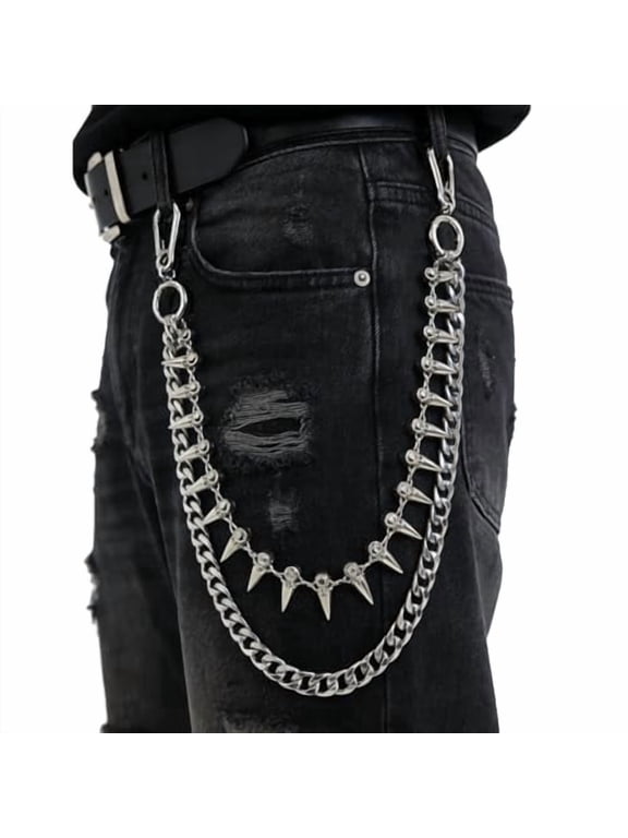 Wallet Chain Pants Chain for Men - Heavy Duty Silver Metal