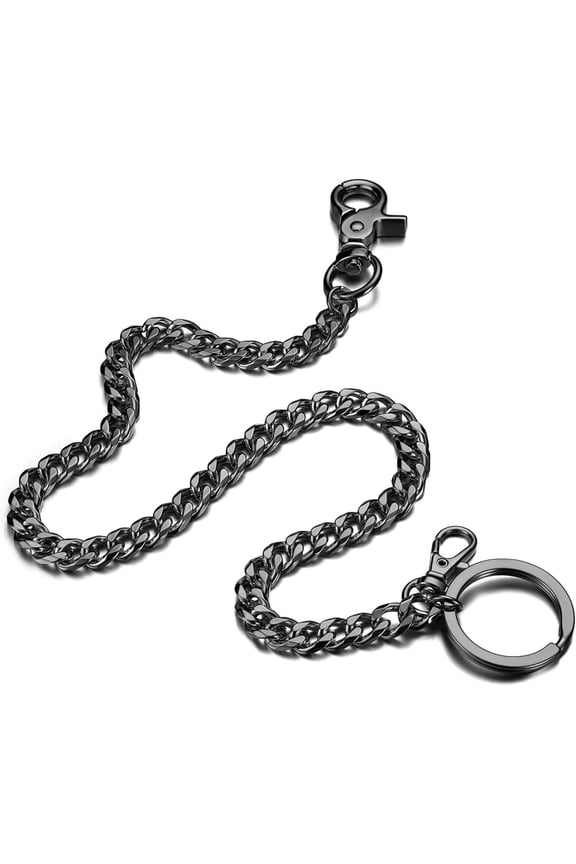 Wallet Chain for Men Women 17 Inch Long Pocket Keychain with Keyring Lobster Clasps for Keys Wallet Jeans Pants Belt