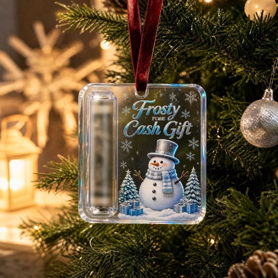 Wallet Christmas Tree Decoration Pendant, 2D Acrylic Money Holder Hanging Ornament, Festive Cash Clip Keepsake For Xmas Tree Holiday Gift