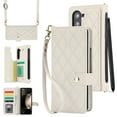 thumbnail image 1 of Wallet Compatible with Samsung Galaxy Z Fold 5 5G Case, All-Around Coverage Card Holder Premium Flip PU Leather Kickstand with Wrist Strap & Crossbody Strap & Pen Slot for Z Fold 5 - White, 1 of 9