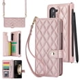 thumbnail image 1 of Wallet Compatible with Samsung Galaxy Z Fold 5 5G Case, All-Around Coverage Card Holder Premium Flip PU Leather Kickstand with Wrist Strap & Crossbody Strap & Pen Slot for Z Fold 5 - Rosegold, 1 of 9