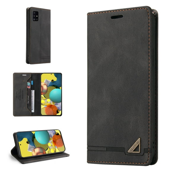 Wallet Cover for Samsung A51 Case 4G, Credit Card Slot Stand Slim Premium PU Leather & Soft TPU Back Shockproof Flip Folio Book Magnetic Cover For Samsung Galaxy A51 4G,Black