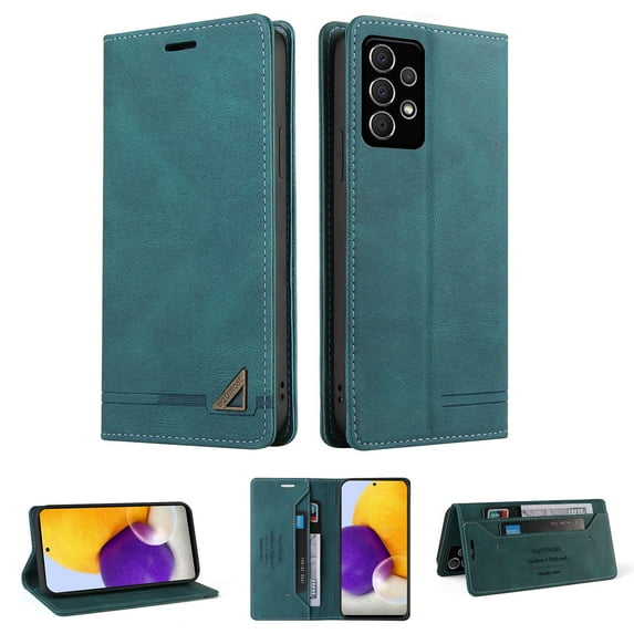 Wallet Cover for Samsung A72 Case, Credit Card Slot Stand Slim Premium PU Leather & Soft TPU Back Shockproof Flip Folio Book Magnetic Cover For Samsung Galaxy A72 5G/4G,Blue