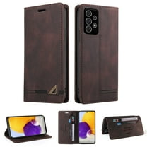 Wallet Cover for Samsung A72 Case, Credit Card Slot Stand Slim Premium PU Leather & Soft TPU Back Shockproof Flip Folio Book Magnetic Cover For Samsung Galaxy A72 5G/4G,Brown
