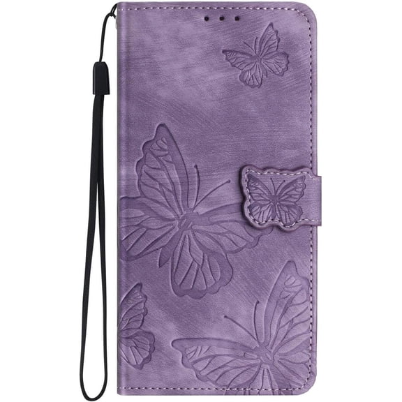 Wallet Cover for iPhone 11, Elegant Embossed PU Leather Folio Shell Card Holder Magnetic Folding Flip Case for Women (Purple)