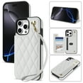 thumbnail image 1 of Wallet Cover for iPhone 16 Pro Max with Detachable Wrist Strap, Credit Card Slots Holder Magnetic Snap Back PU Leather Kickstand Phone Case for iPhone 16 Pro Max Girls Women, White, 1 of 8