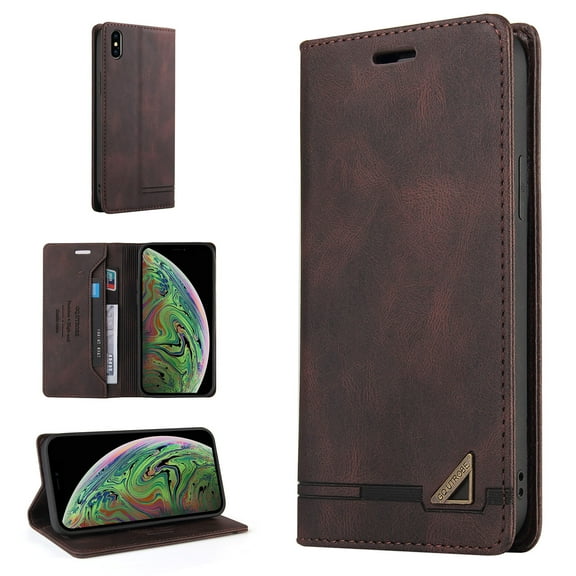 Wallet Cover for iPhone XS Max, Credit Card Slot Stand Slim Premium PU Leather & Soft TPU Back Shockproof Flip Folio Book Magnetic Cover For iPhone XS Max,Brown
