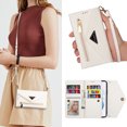 thumbnail image 1 of Wallet Crossbody Case for Samsung Galaxy S24 Plus with Large Capacity Credit Card Holders Zipper Purse Detachable Crossbody Strap Wrist Strap Full Protection Case for Samsung S24 Plus,White, 1 of 5