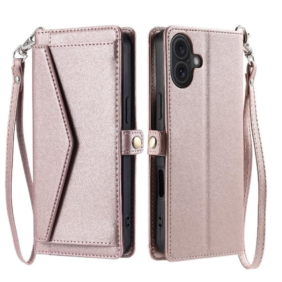 Wallet Crossbody Case for iphone 16 Plus Rfid Blocking Wallet Case for Women Card Holder Zipper Bills Slot