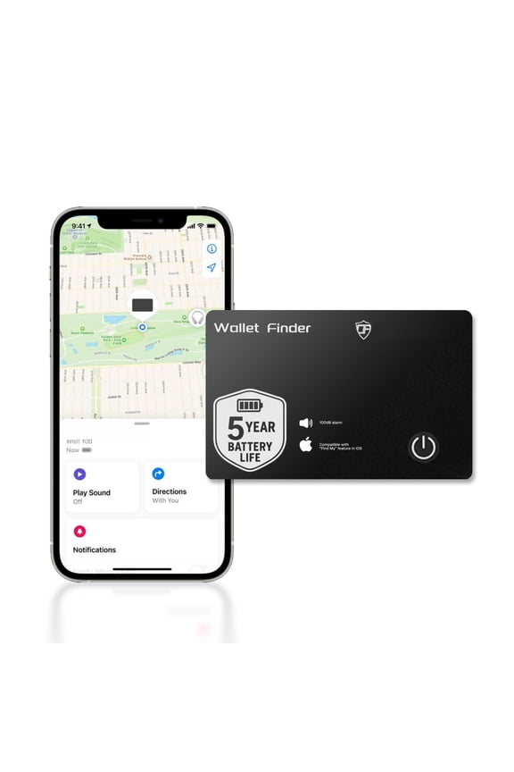 Wallet Finder Slim 5-year Life - Never Needs Charging Track Backpack Luggage And More Works With Find My Ios Only (android Not Supported)