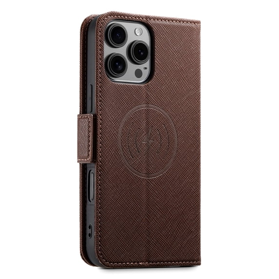 Wallet Flip Case for iPhone 12 Pro / 12 6.1" with Credit Card Slot, RFID Blocking PU Leather Stand Case Support Wireless Charging Shockproof Full Body Cover for iPhone 12 Pro / 12 6.1", Brown