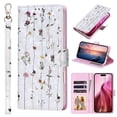 thumbnail image 1 of Wallet Floral Leather Phone Case for iPhone 16 15 14 Pro Max Plus, 1 of 11