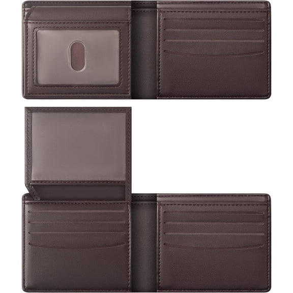 Wallet For Men RFID Blocking Coffee Wallets Bifold Faux Leather Card Holder Front Pocket Mens Accessories With  Box
