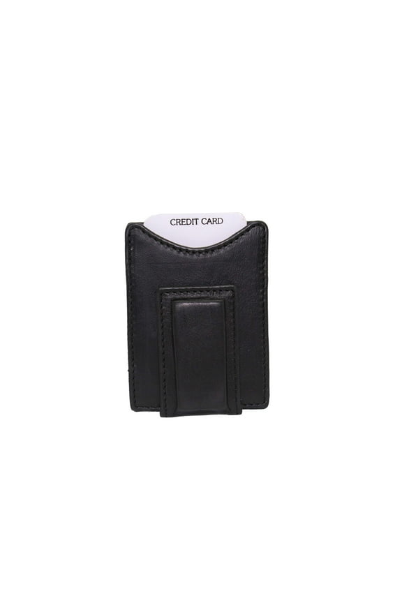 Wallet Leather Card Case for Men Money Clip Front Pocket Magnetic Black by Juzar Tapal Collection