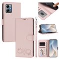 thumbnail image 1 of Wallet Leather Case For Motorola Moto G Play 2025 6.8",With Card Holder,Wristband, Shockproof Kickstand Embossed Happy Pattern Phone Case,Pink,For Moto G Play 2025, 1 of 8