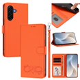 thumbnail image 1 of Wallet Leather Case For Samsung Galaxy A57 5G 6.7",With Card Holder,Wristband, Shockproof Kickstand Embossed Happy Pattern Phone Case,Orange,For Galaxy A57 5G, 1 of 8