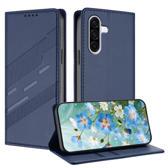 Wallet Leather Case For Samsung Galaxy A57 5G 6.7",with Card Holder, Shockproof ,Kickstand ,Embossed Multifunctional Magnetic Phone Case,Dark Blue,For Galaxy A57 5G
