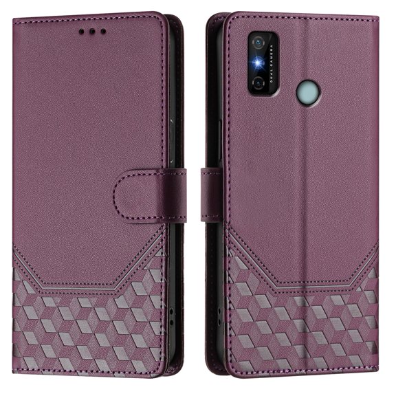 Wallet Leather Phone Case for TECNO SPARK 6 GO/SPARK GO 2020/SPARK GO 2021-Shockproof Flip Cover with Card Slots, RFID Blocking & Kickstand, Multi-Color Options.Violet