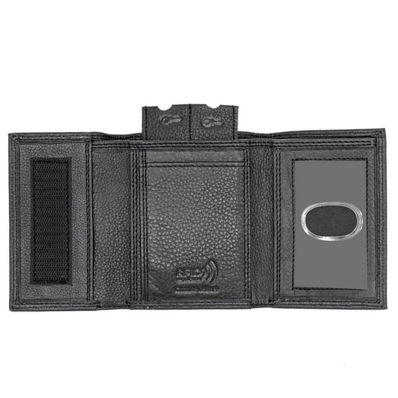 Wallet Leather for Men Black Velcro Closed RFID Blocking Trifold by Juzar Tapal Collection