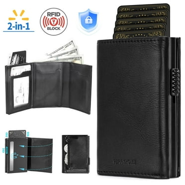 PEREHOME Wallet for Men - with Money Clip Slim Leather Slots Credit Card Holder RFID Blocking Bifold Minimalist Wallet，Men's Gifts