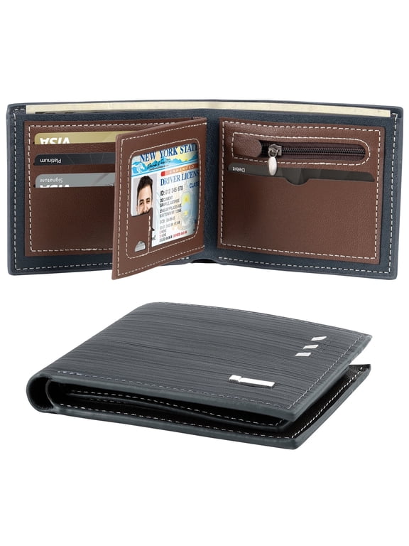 Wallet for Men - RFID Bifold Wallets with 7 Credit Credit Cards Slots, 1 ID Window, Stylish & Slim Minimalist Front Pocket & Wallet, Great Gift For Men