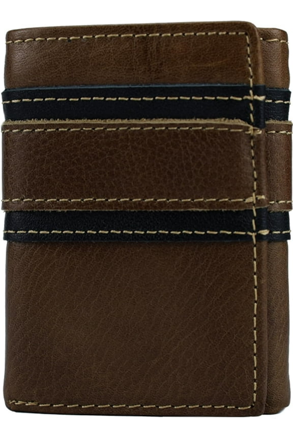 Wallet for Men Trifold Wallet RFID Blocking Leather Wallet Mens Brown Men's Front Pocket Wallets Credit Card Holder Thin Compact Travel Wallet Gifts for Dad Husband Boyfriend