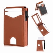 Wallet for Men Wallet with Slim Pop Up Card Holder 9-13 Cards, Bifold Minimalist Smart Wallet RFID Blocking Credit Card Holder with ID Window & Stretchable Cash Slot Compact Metal Aluminum Card Case