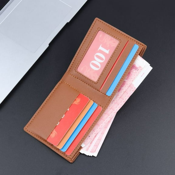 Wallet Men's Short Casual Folding Youth Multi-Card-Slot Wallet Student Minimalist Ultra-Thin Soft Leather Multi-Functional Wallet