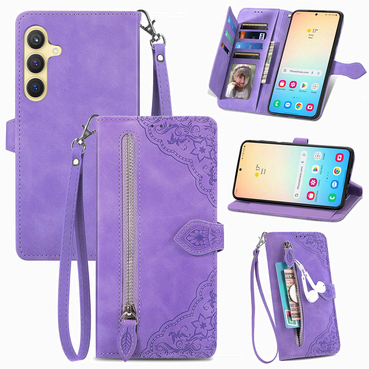 Wallet Multi Card Slot Flip Zipper Leather Case For Samsung Galaxy A55 A35 A25 A15 A05 A05S A14 A24 A34 A54 Phone case