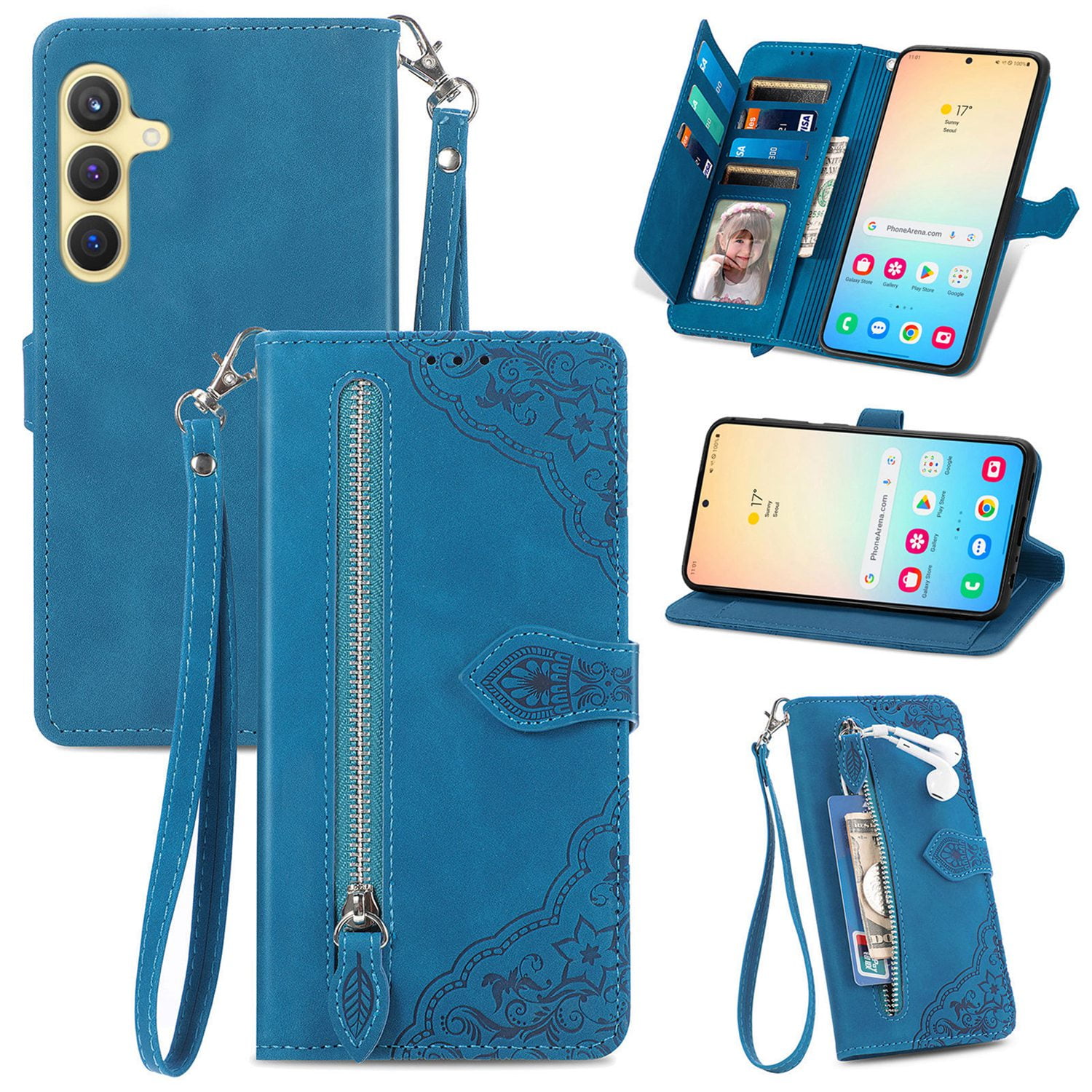 Wallet Multi Card Slot Flip Zipper Leather Case For Samsung Galaxy A55 A35 A25 A15 A05 A05S A14 A24 A34 A54 Phone case