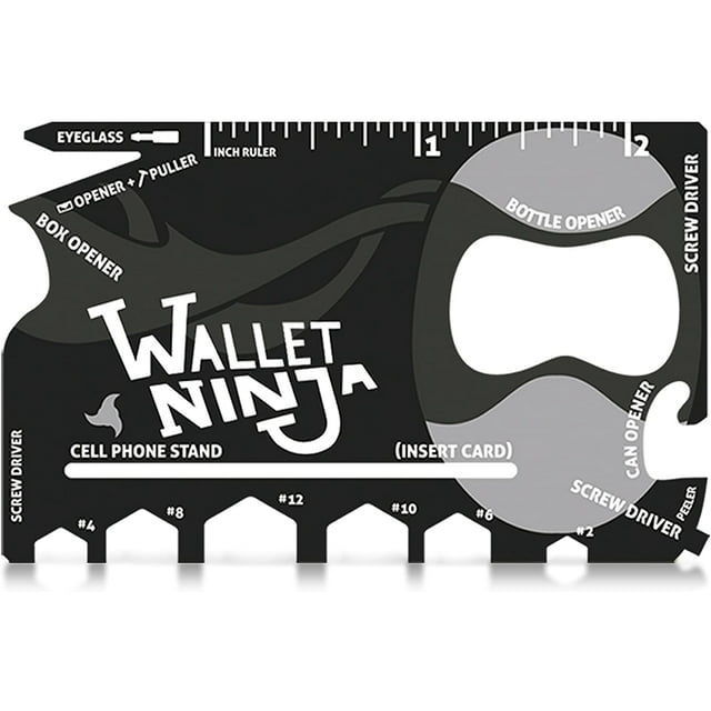 Wallet Ninja 18 In 1 Multi-Purpose Credit Card Size Pocket Tool