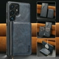 thumbnail image 1 of Wallet Phone Case Compatible with Samsung Galaxy S25 Ultra,PU Leather 2 in 1 Detachable Magnetic Case With Card Holder Kickstand,With Flip Zipper Wallet Shockproof Rugged Phone Case,Blue, 1 of 8