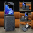 thumbnail image 1 of Wallet Phone Case Compatible with Samsung Galaxy Z Flip 6,PU Leather 2 in 1 Detachable Magnetic Case With Card Holder Kickstand,With Flip Zipper Wallet Shockproof Rugged Phone Case,Blue, 1 of 10