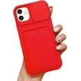 thumbnail image 1 of Wallet Phone Case Compatible with iPhone 11, Handmade Purse Protective Business Style Hard Case Cover with Slide Camera Lens Protector (Red, iPhone 11), 1 of 14