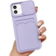 thumbnail image 1 of Wallet Phone Case Compatible with iPhone 11 Pro, Handmade Purse Protective Business Style Hard Case Cover with Slide Camera Lens Protector (Purple, iPhone 11 Pro), 1 of 14