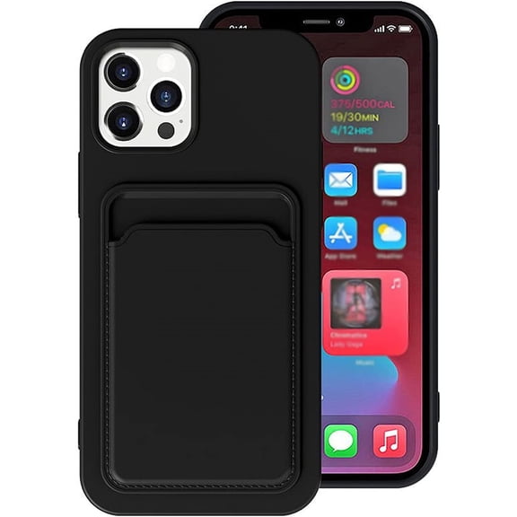 Wallet Phone Case Compatible with iPhone 11 Pro Max, Card Slot Design, Simple Color Purse Protective Business Case Hard Back Covers (Black, iPhone 11 Pro Max)