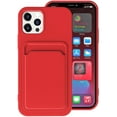 thumbnail image 1 of Wallet Phone Case Compatible with iPhone 12 Mini, Card Slot Design, Simple Color Purse Protective Business Case Hard Back Covers (Red, iPhone 12 Mini), 1 of 14