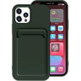 thumbnail image 1 of Wallet Phone Case Compatible with iPhone 12 Pro Max, Card Slot Design, Simple Color Purse Protective Business Case Hard Back Covers (Green, iPhone 12 Pro Max), 1 of 14